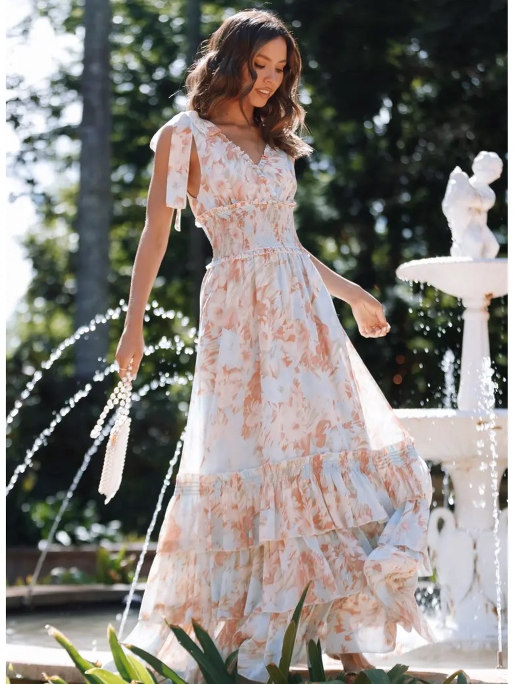 Petal & Pup Christabel Floral Print Sleeveless Tiered Maxi Dress